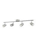 Strip 4 Spots Orientables MERANTI Plafond/Mur Couleur Nickel IP20 | LéonLeds