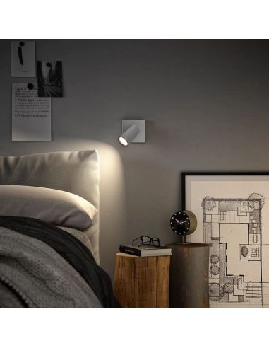 Foco 1 luz Orientable PAISLEY Techo o Pared Color Aluminio IP20 | LeonLeds