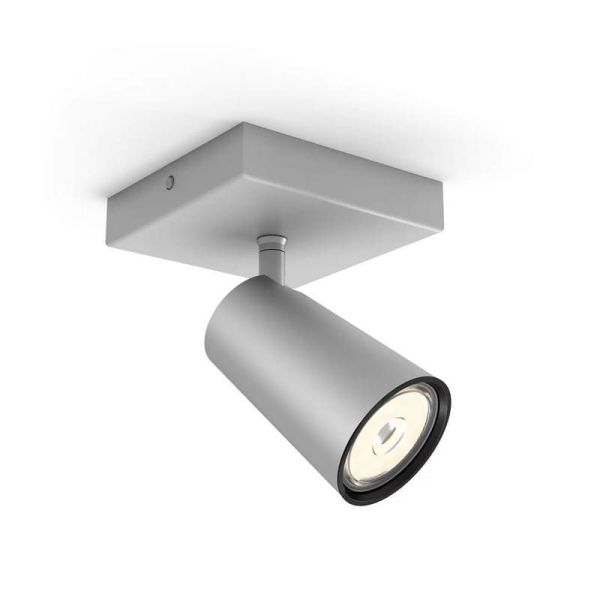 Spot orientable 1 lumière PAISLEY Plafond ou Mur Couleur Aluminium IP20 | LéonLeds