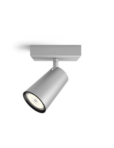 PAISLEY Foco ajustável com 1 luz para teto ou parede cor alumínio IP20 | LeonLeds