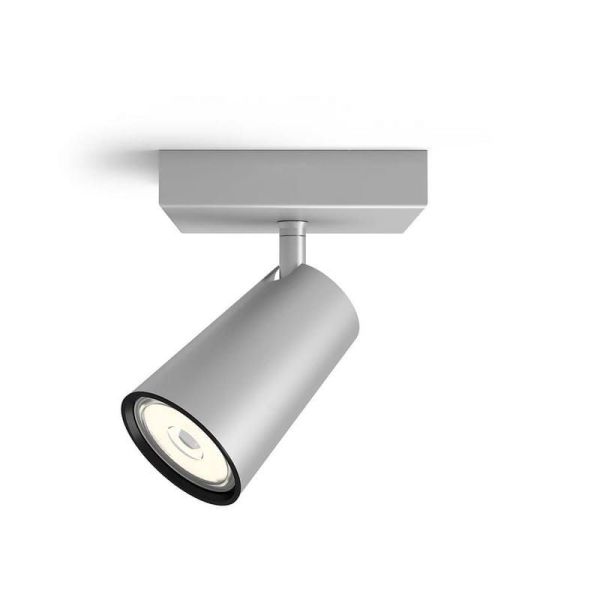 PAISLEY Foco ajustável com 1 luz para teto ou parede cor alumínio IP20 | LeonLeds