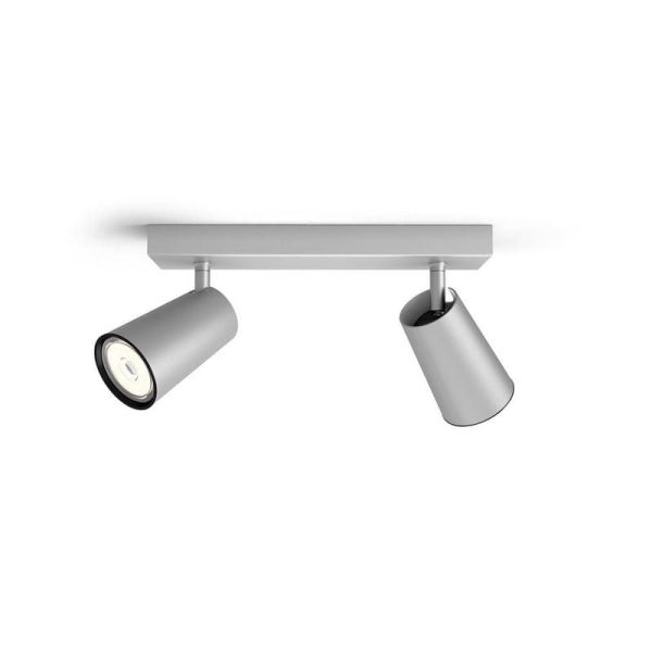Regleta 2 luces Orientables PAISLEY Color Aluminio IP20 Techo o Pared | LeonLeds