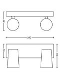 Regleta 2 luces Orientables PAISLEY Color Aluminio IP20 Techo o Pared | LeonLeds