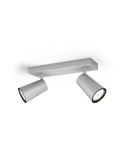 Regleta 2 luces Orientables PAISLEY Color Aluminio IP20 Techo o Pared | LeonLeds