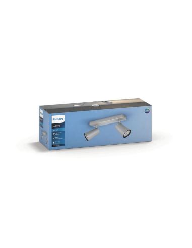Regleta 2 luces Orientables PAISLEY Color Aluminio IP20 Techo o Pared | LeonLeds