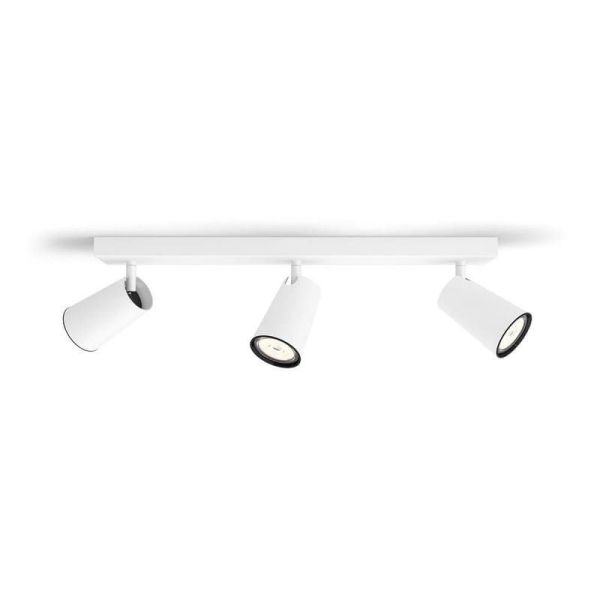 Regleta 3 Focos PAISLEY Color Blanco Cabezal Orientable IP20 Techo o Pared | LeonLeds