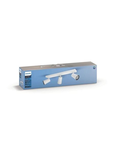Regleta 3 Focos PAISLEY Color Blanco Cabezal Orientable IP20 Techo o Pared | LeonLeds