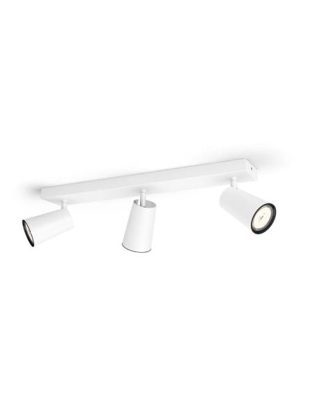 Regleta 3 Focos PAISLEY Color Blanco Cabezal Orientable IP20 Techo o Pared | LeonLeds
