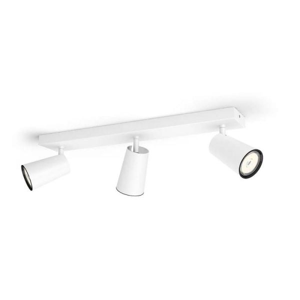 Regleta 3 Focos PAISLEY Color Blanco Cabezal Orientable IP20 Techo o Pared | LeonLeds
