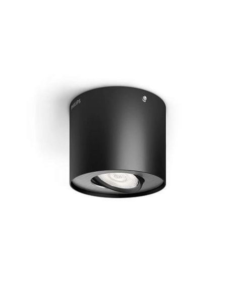 Spot plafond/mur PHASE Couleur Noir 1x4,5W IP20 2700K IP20 | LéonLeds