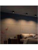 Foco de techo/pared PHASE Color Negro 1x4.5W IP20 2700K IP20 | LeonLeds
