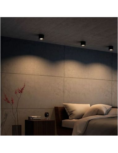 Foco de techo/pared PHASE Color Negro 1x4.5W IP20 2700K IP20 | LeonLeds