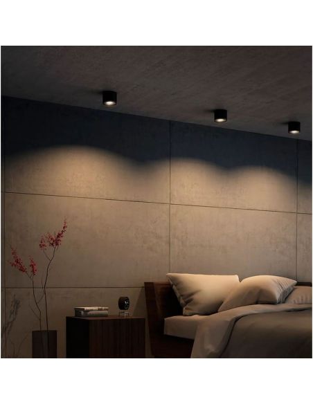 Foco de techo/pared PHASE Color Negro 1x4.5W IP20 2700K IP20 | LeonLeds