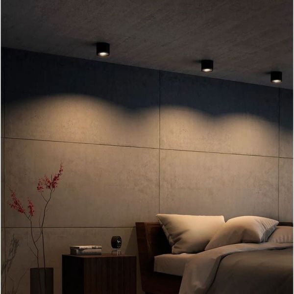 Foco de techo/pared PHASE Color Negro 1x4.5W IP20 2700K IP20 | LeonLeds