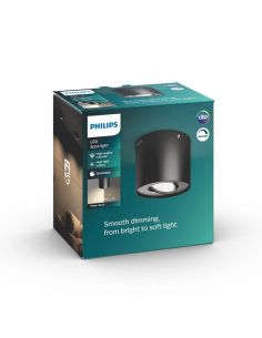 Foco de techo/pared PHASE Color Negro 1x4.5W IP20 2700K IP20 | LeonLeds 2
