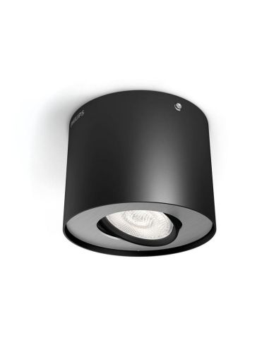 Foco de techo/pared PHASE Color Negro 1x4.5W IP20 2700K IP20 | LeonLeds