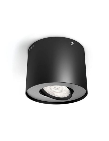 Foco de techo/pared PHASE Color Negro 1x4.5W IP20 2700K IP20 | LeonLeds