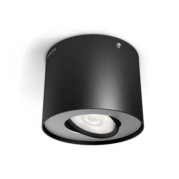 Foco de techo/pared PHASE Color Negro 1x4.5W IP20 2700K IP20 | LeonLeds