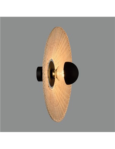 Candeeiro de Parede Preto Texturizado ou Base de Teto para Candeeiro PAMELA -Configurável-