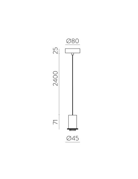 Base com pendente preto texturizado Floron "TIPO B" para lâmpada PAMELA -Configurável-