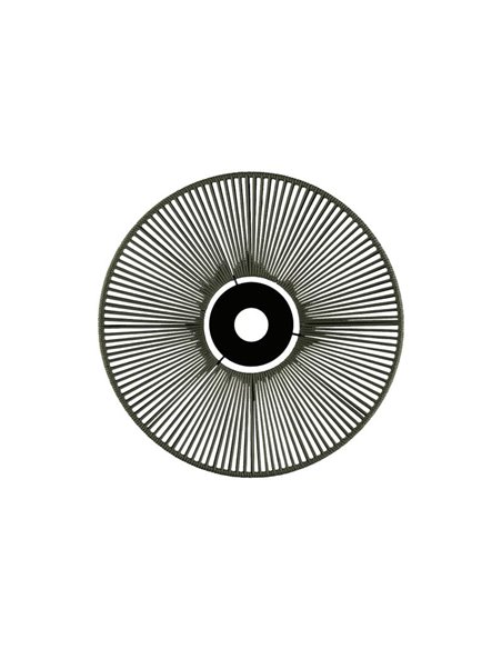Abat-jour Ø 50cm PAMELA H50 mm + Disque Noir en corde et rotin, différents coloris -Configurable-