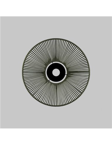 Abajur Ø 50cm PAMELA H50 mm + Disco Preto em corda e rattan, cores diversas -Configurável-