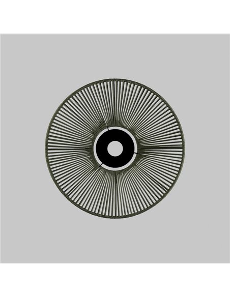 Abat-jour Ø 50cm PAMELA H50 mm + Disque Noir en corde et rotin, différents coloris -Configurable-