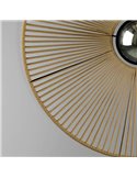 Abajur Ø 50cm PAMELA H50 mm + Disco Preto em corda e rattan, cores diversas -Configurável-