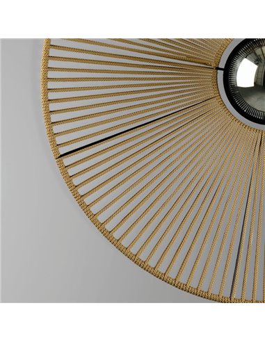 Pantalla de Ø 50cm PAMELA H50 mm + Disco Negro en cuerda y ratán, distintos colores -Configurable-