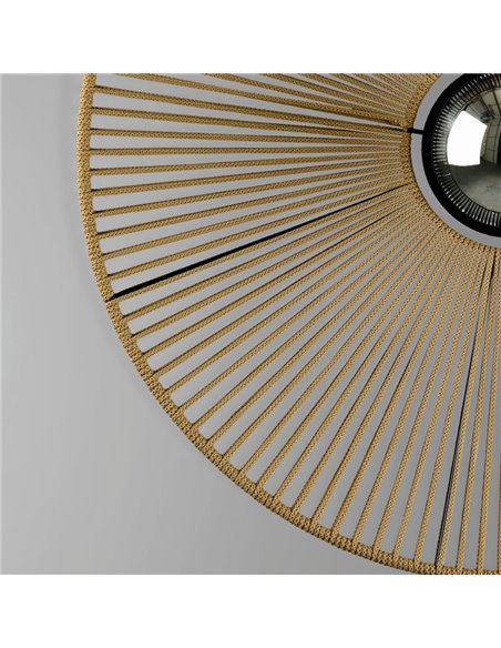 Pantalla de Ø 50cm PAMELA H50 mm + Disco Negro en cuerda y ratán, distintos colores -Configurable-