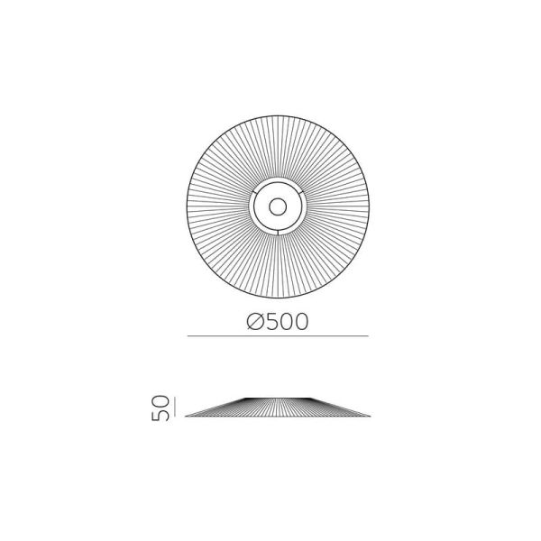 Abat-jour Ø 50cm PAMELA H50 mm + Disque Noir en corde et rotin, différents coloris -Configurable-