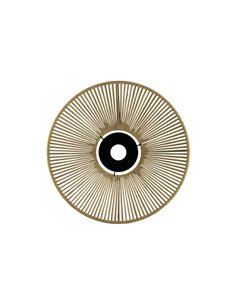 Abat-jour Ø 50cm PAMELA H50 mm + Disque Noir en corde et rotin, différents coloris -Configurable-