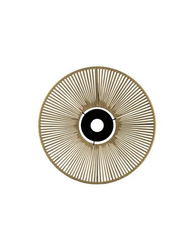 Abajur Ø 50cm PAMELA H50 mm + Disco Preto em corda e rattan, cores diversas -Configurável-