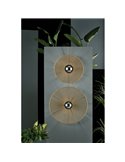 Abat-jour Ø 50cm PAMELA H50 mm + Disque Noir en corde et rotin, différents coloris -Configurable-