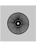 Abajur Ø 50cm PAMELA H50 mm + Disco Preto em corda e rattan, cores diversas -Configurável-