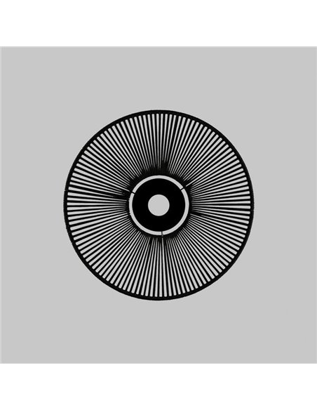 Abat-jour Ø 50cm PAMELA H50 mm + Disque Noir en corde et rotin, différents coloris -Configurable-