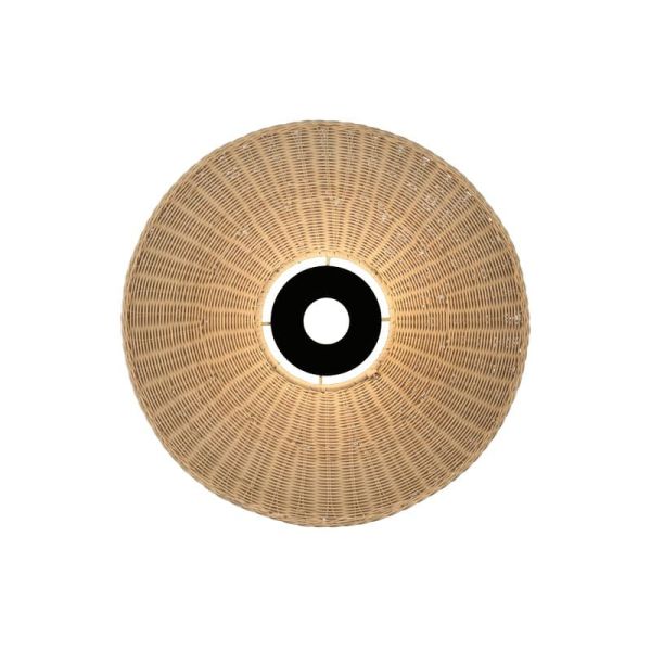 Abat-jour Ø 50cm PAMELA H50 mm + Disque Noir en corde et rotin, différents coloris -Configurable-