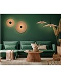 Abajur Ø 50cm PAMELA H50 mm + Disco Preto em corda e rattan, cores diversas -Configurável-