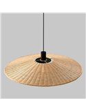 Abajur Ø 50cm PAMELA H50 mm + Disco Preto em corda e rattan, cores diversas -Configurável-