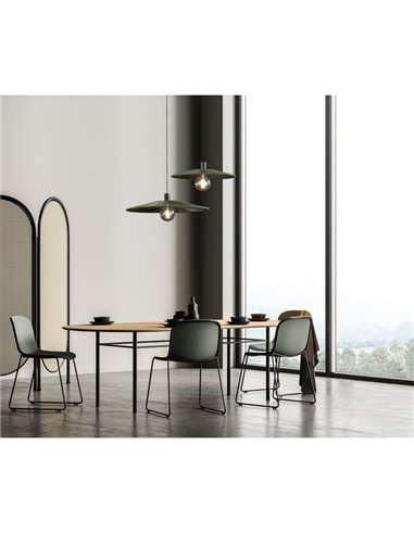 Pantalla de Ø 68cm PAMELA H70 mm + Disco Negro en cuerda y ratán, distintos colores -Configurable-