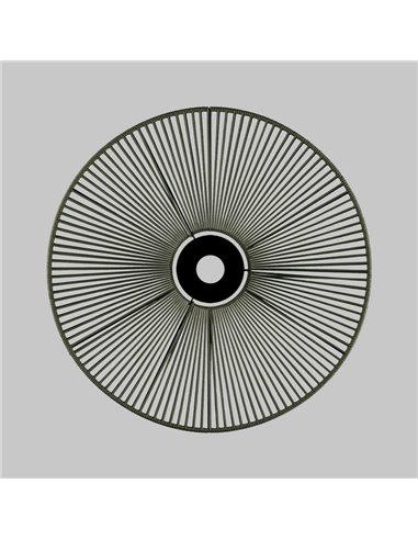 Abat-jour Ø 68cm PAMELA H70 mm + Disque Noir en corde et rotin, différents coloris -Configurable-