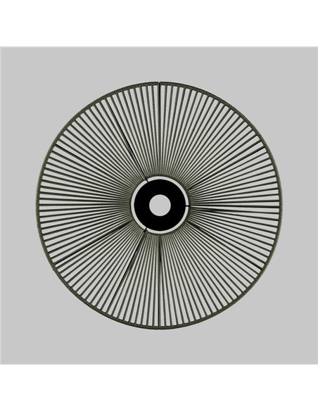 Abat-jour Ø 68cm PAMELA H70 mm + Disque Noir en corde et rotin, différents coloris -Configurable-