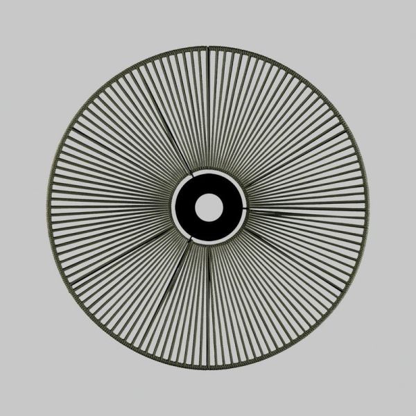 Pantalla de Ø 68cm PAMELA H70 mm + Disco Negro en cuerda y ratán, distintos colores -Configurable-