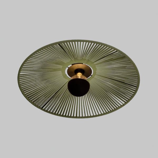 Pantalla de Ø 68cm PAMELA H70 mm + Disco Negro en cuerda y ratán, distintos colores -Configurable-