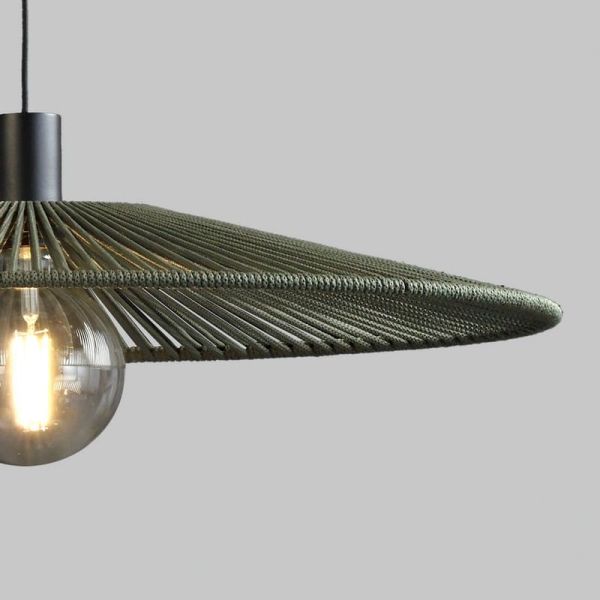 Pantalla de Ø 68cm PAMELA H70 mm + Disco Negro en cuerda y ratán, distintos colores -Configurable-