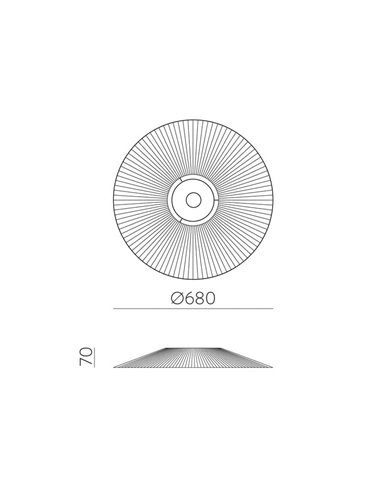 Pantalla de Ø 68cm PAMELA H70 mm + Disco Negro en cuerda y ratán, distintos colores -Configurable-