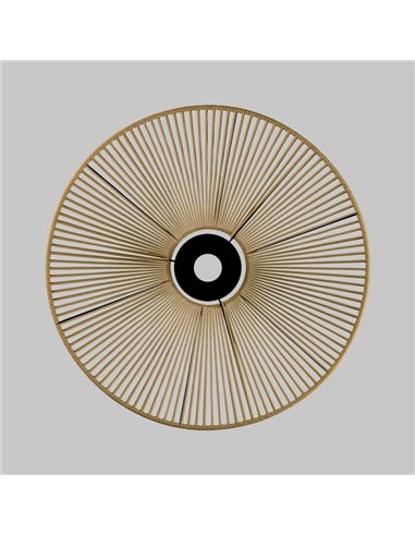 Pantalla de Ø 68cm PAMELA H70 mm + Disco Negro en cuerda y ratán, distintos colores -Configurable-