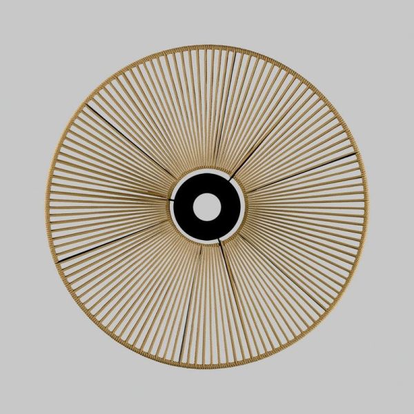 Pantalla de Ø 68cm PAMELA H70 mm + Disco Negro en cuerda y ratán, distintos colores -Configurable-