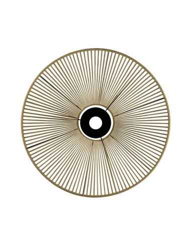 Pantalla de Ø 68cm PAMELA H70 mm + Disco Negro en cuerda y ratán, distintos colores -Configurable-