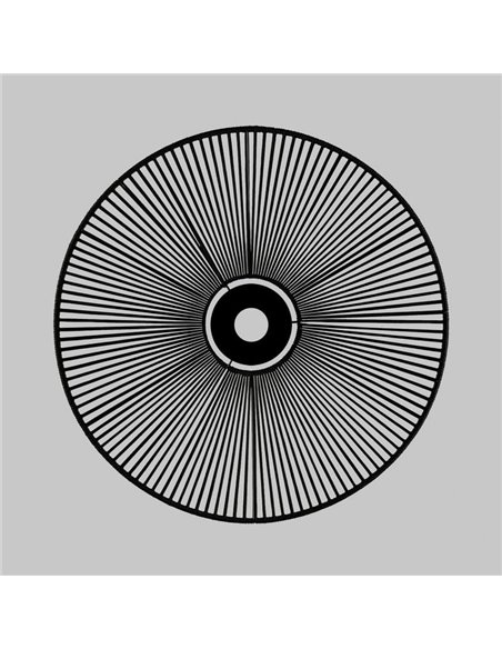 Abat-jour Ø 68cm PAMELA H70 mm + Disque Noir en corde et rotin, différents coloris -Configurable-